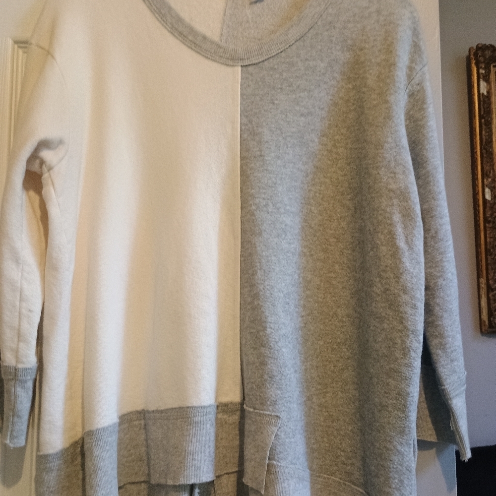 Wilt W725153 Women’s XS Gray White Colorblock Raw Hem Asymmetrical Long... - Picture 9 of 12